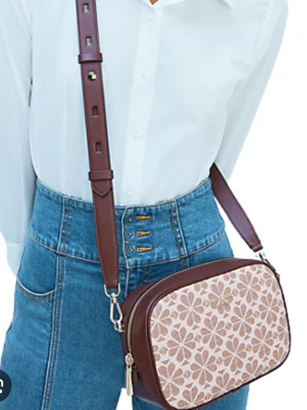 kate spade Pink Floral multi  medium camera bag